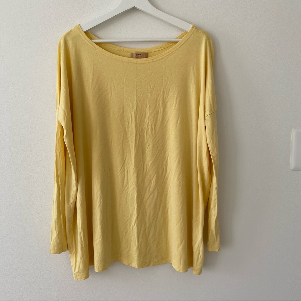PIKO Women’s Boatneck Long Sleeve T-Shirt Yellow GUC